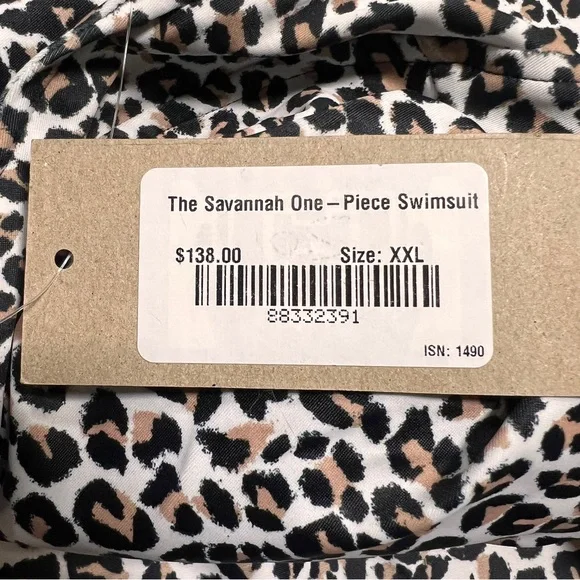 NWT Albion The Savannah One-Piece Swimsuit Cheetah Print XXL - Picture 8 of 9
